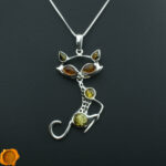 Large Amber Silver Cat