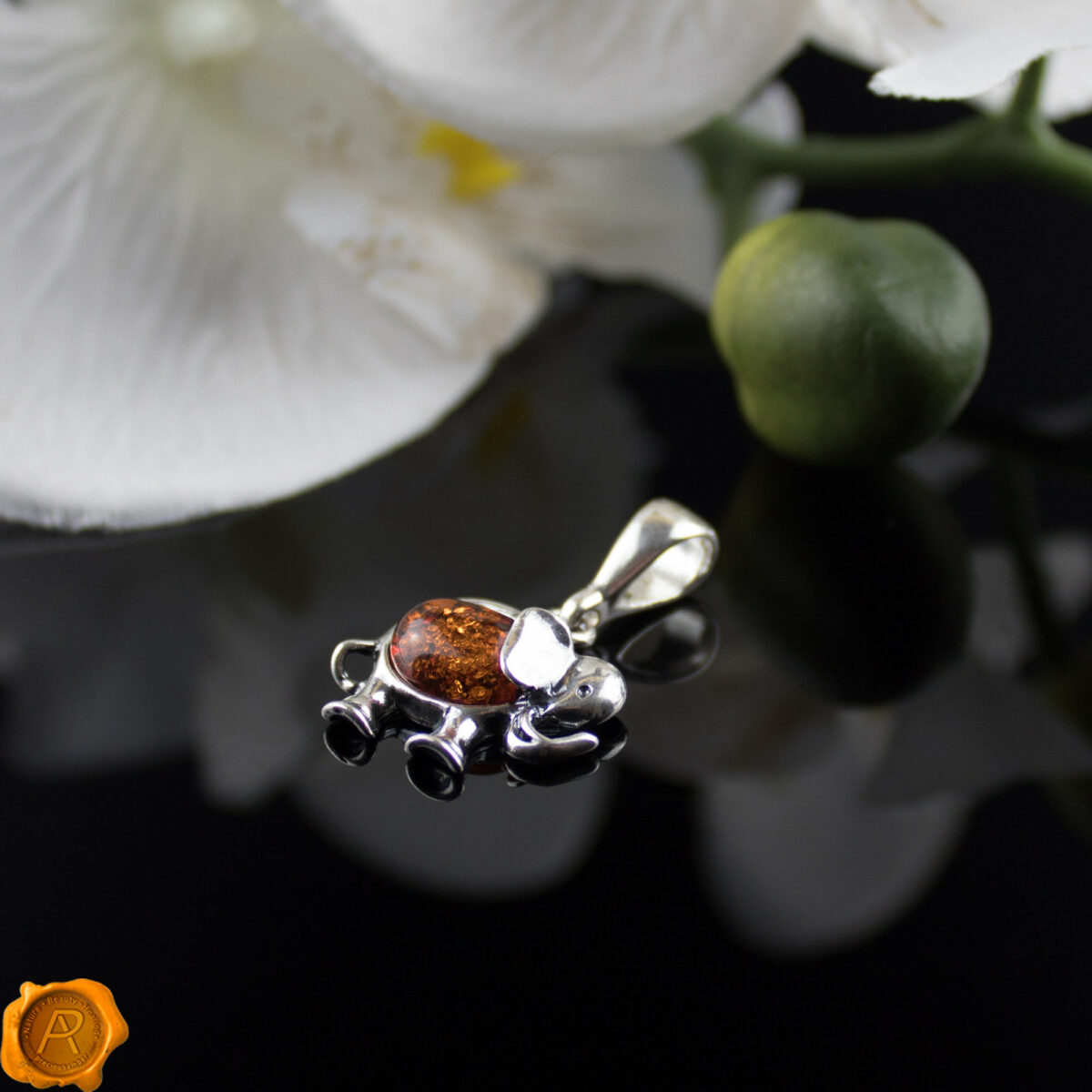 Elephant Cognac Amber Pendant Elephant Cognac Amber Pendant - Image 2