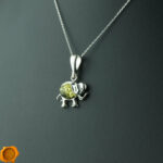 Elephant Green Amber Pendant