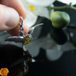 Hummingbird Green Amber Pendant - Image 3