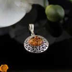 Cognac Amber Silver Amulet - Image 2