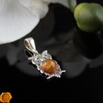 Honey Amber Owl Pendant - Image 2