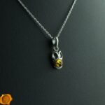 Green Amber Owl Pendant