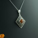 Geometric Amber Pendant