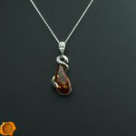 Amber Snake Teardrop Pendant