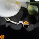 Amber Silver Wave Pendant - Image 3