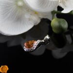 Cognac Amber Teardrop Pendant - Image 2