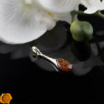 Cognac Amber Teardrop Pendant - Image 2