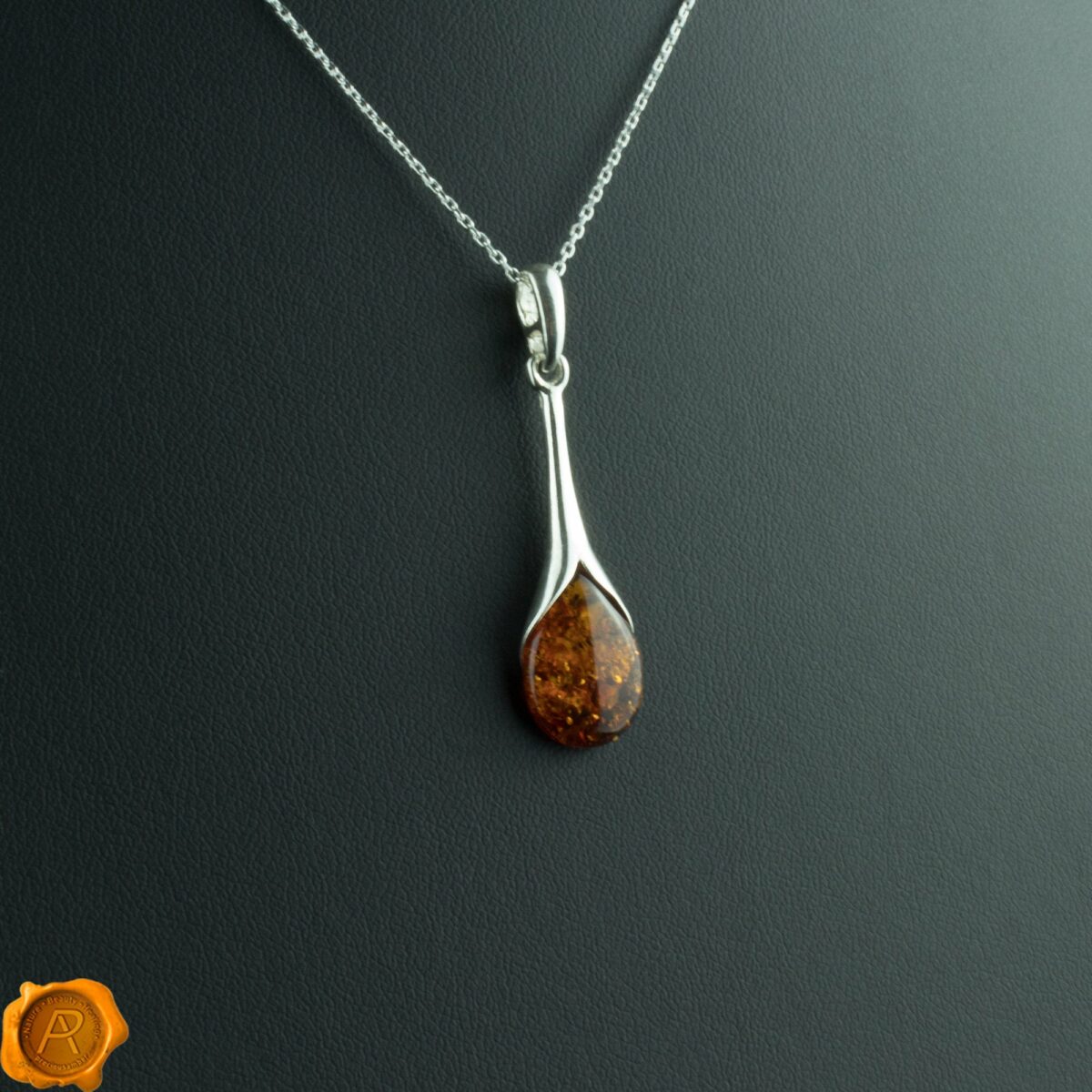 Cognac Amber Teardrop Pendant Cognac Amber Teardrop Pendant - Image 1