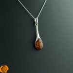 Cognac Amber Teardrop Pendant