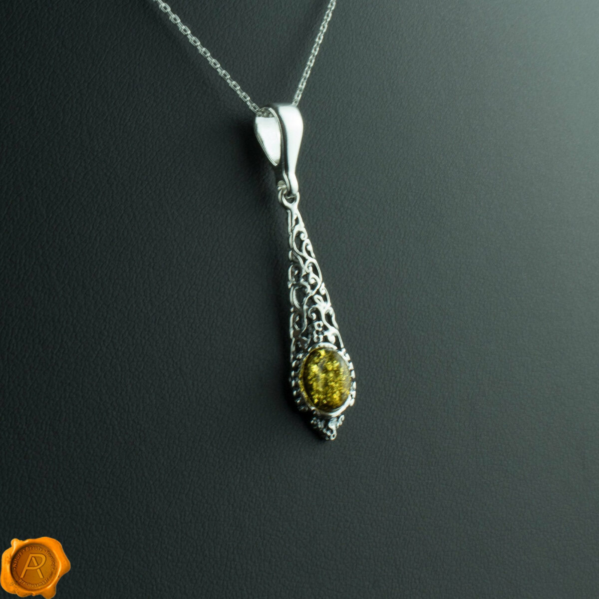 Subtle Green Amber Pendant - Image 1