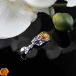 Silver Leaf Amber Teardrop - Image 2