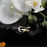 Geometric Amber Silver Pendant - Image 2