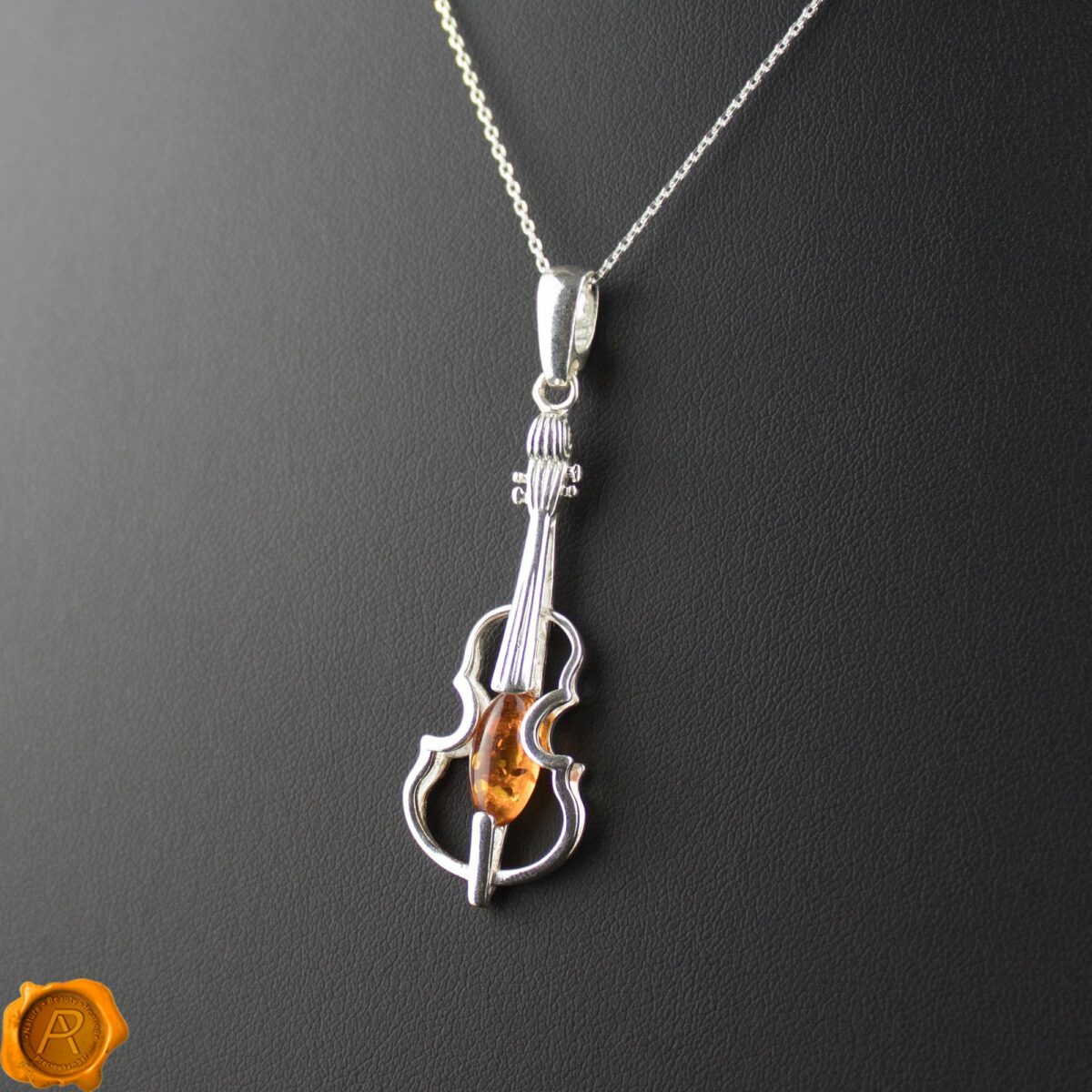 Amber Violin Pendant - Image 1