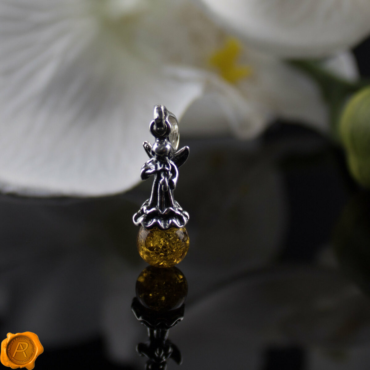 Cognac Amber Silver Angel - Image 2