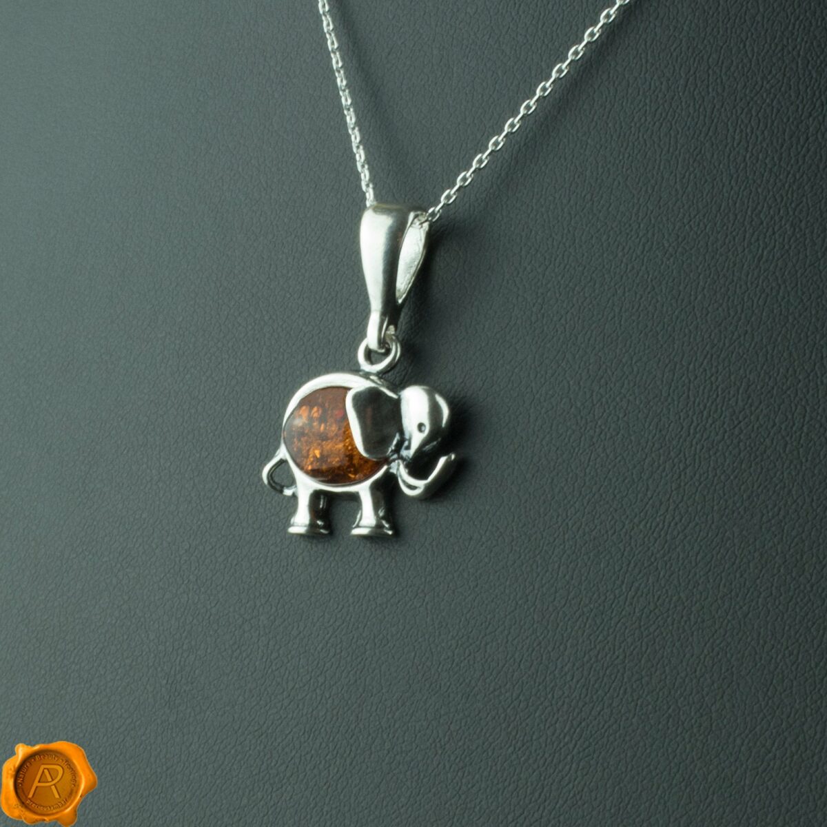 Elephant Cognac Amber Pendant Elephant Cognac Amber Pendant - Image 1