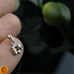 Dainty Elephant Amber Pendant - Image 3