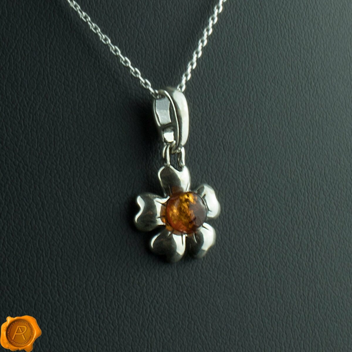 Amber Silver Lucky Clover - Image 1