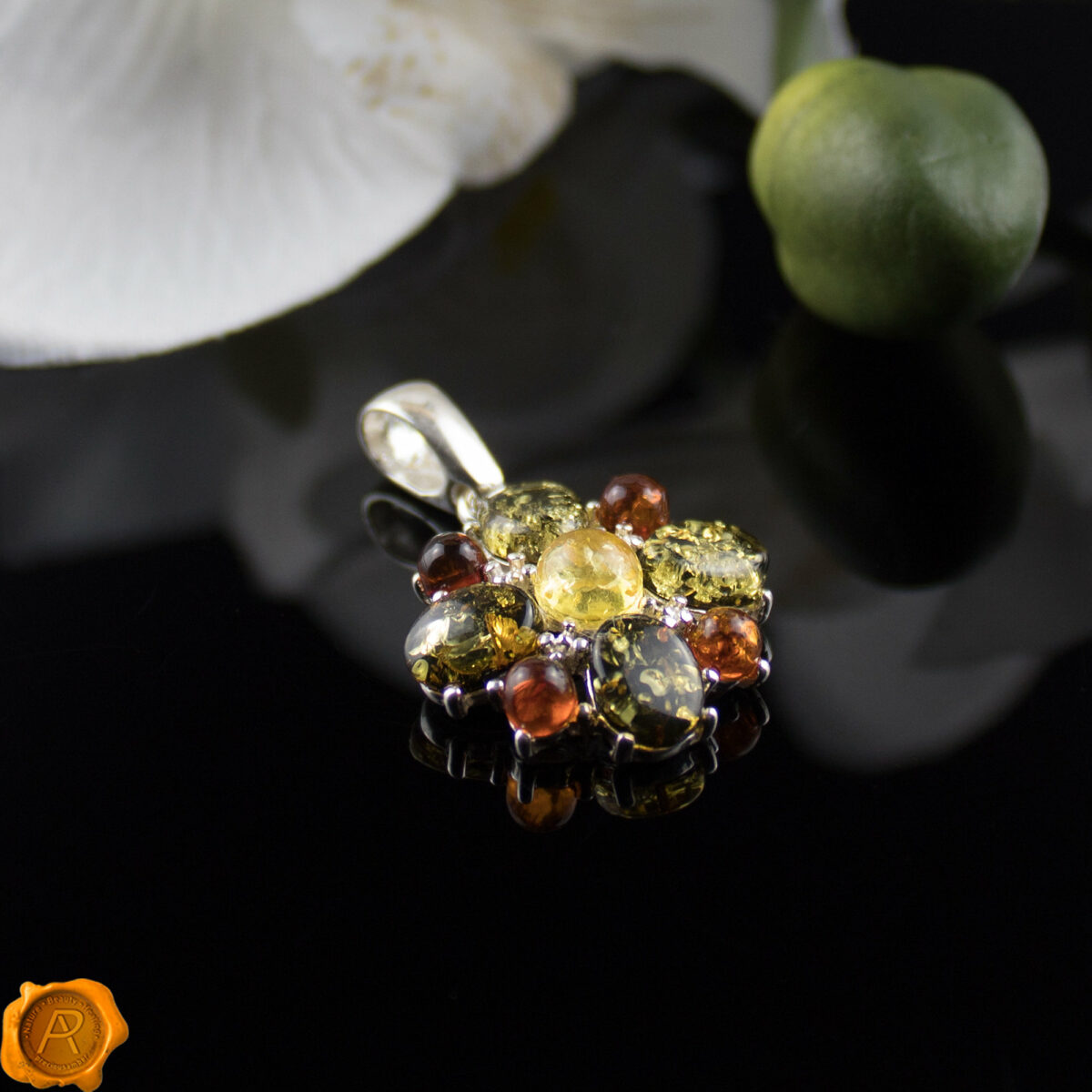 Multicolour Amber Flower - Image 2