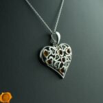 Amber Silver Heart