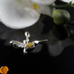 Hummingbird Green Amber Pendant - Image 2