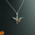 Hummingbird Cognac Amber Pendant