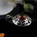 Large Amber Silver Amulet - Image 2