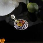 Multicolor Amber Silver Amulet - Image 2