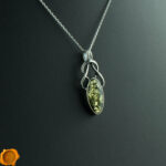 Celtic Green Amber Pendant