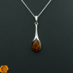 Cognac Amber Teardrop Pendant - Image 3