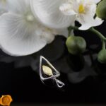 Geometric Amber Silver Pendant - Image 3