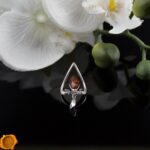 Geometric Amber Silver Pendant - Image 4