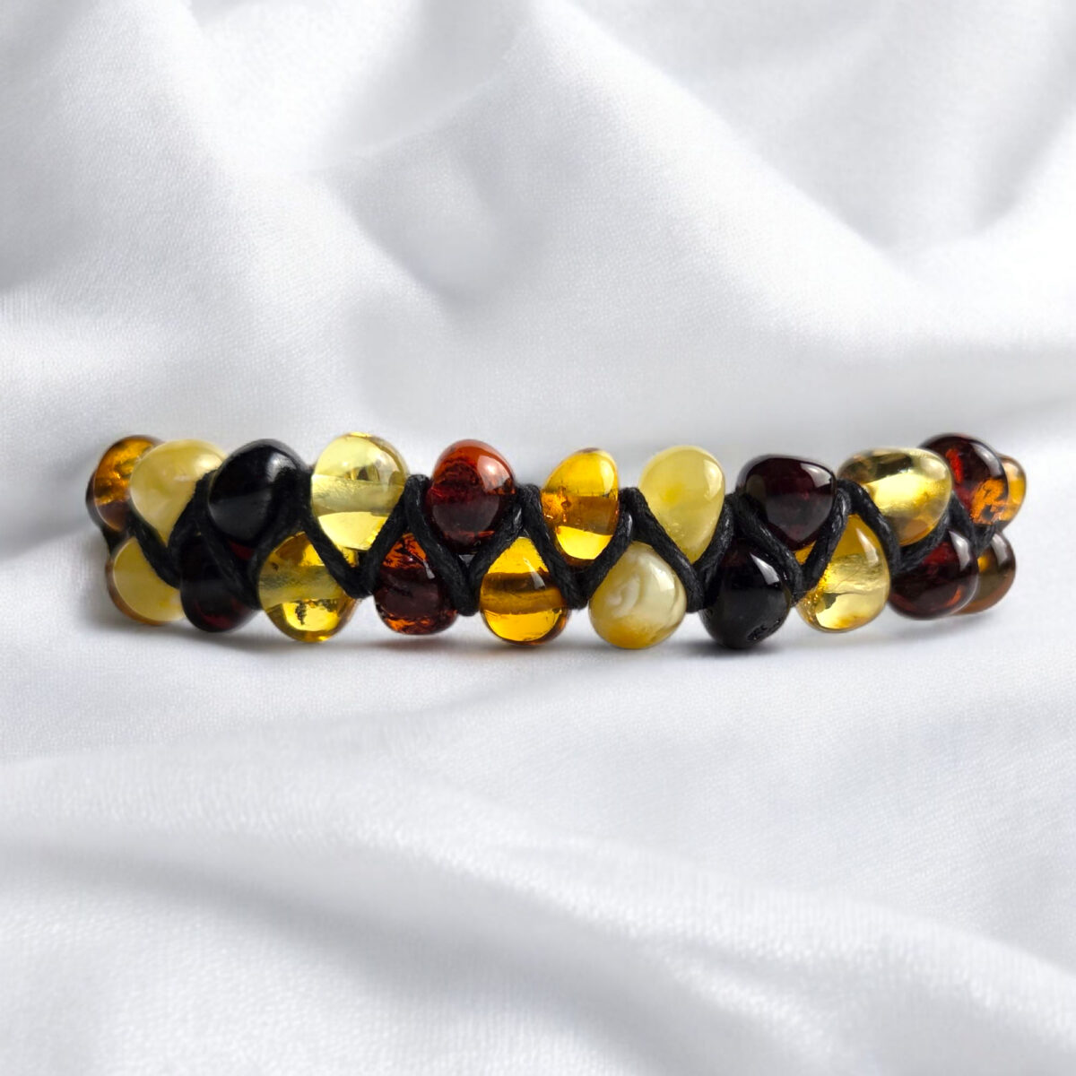 Adjustable-Braided-Baltic-Amber-Bracelet-for-Men-Women-Natural-Multicolour-Gemstone-Large-Wrist-Eco-Bracelets-Unisex Adjustable Braided Amber Eco Bracelet - Image 4