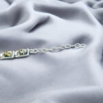 ADJUSTABLE UNISEX Green Baltic Amber Sterling Silver Gemstone Bracelet Dainty Jewelry Gift Men Women Boyfriend Small Link Crystal Bracelets