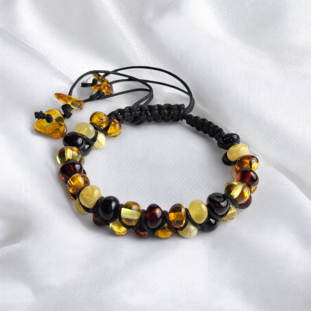 Braided-Baltic-Amber-Bracelet-for-Men-Women-Adjustable-Natural-Multicolour-Gemstone-Large-Wrist-Eco-Bracelets-Unisex Adjustable Braided Amber Eco Bracelet - Image 5