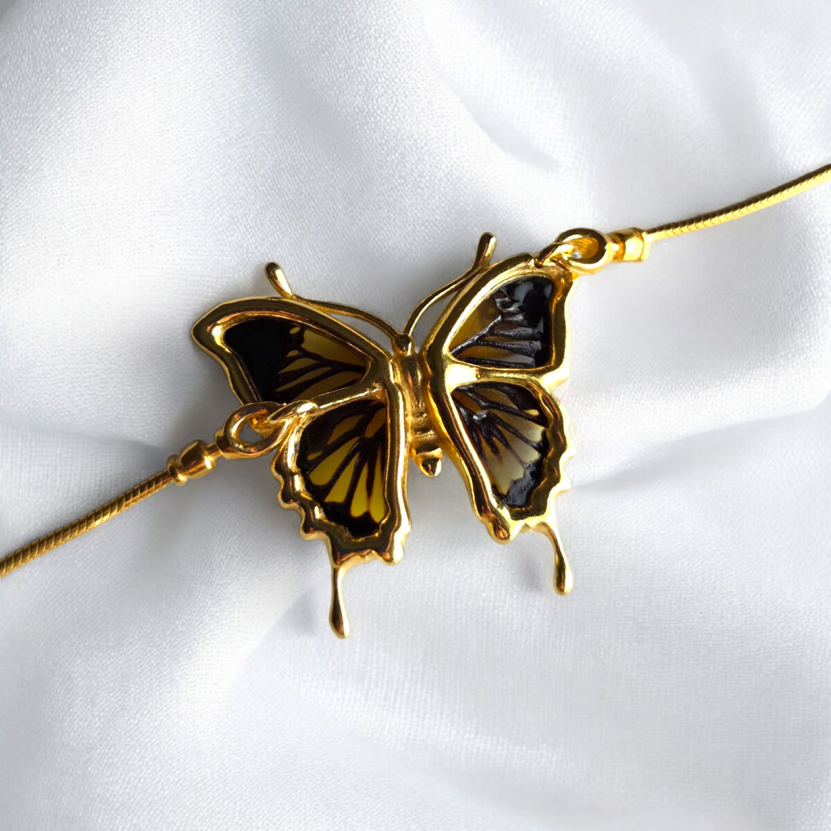 Baltic Amber Butterfly Gold Tie Bracelet Silver, Amber Butterfly Moth Charm Jewelry Gifts Adjustable Bracelets Butterfly Lover Gift