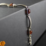 Amber Square Silver Bracelet - Image 2