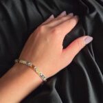 Multicolor Amber Silver Link Bracelet - Image 2