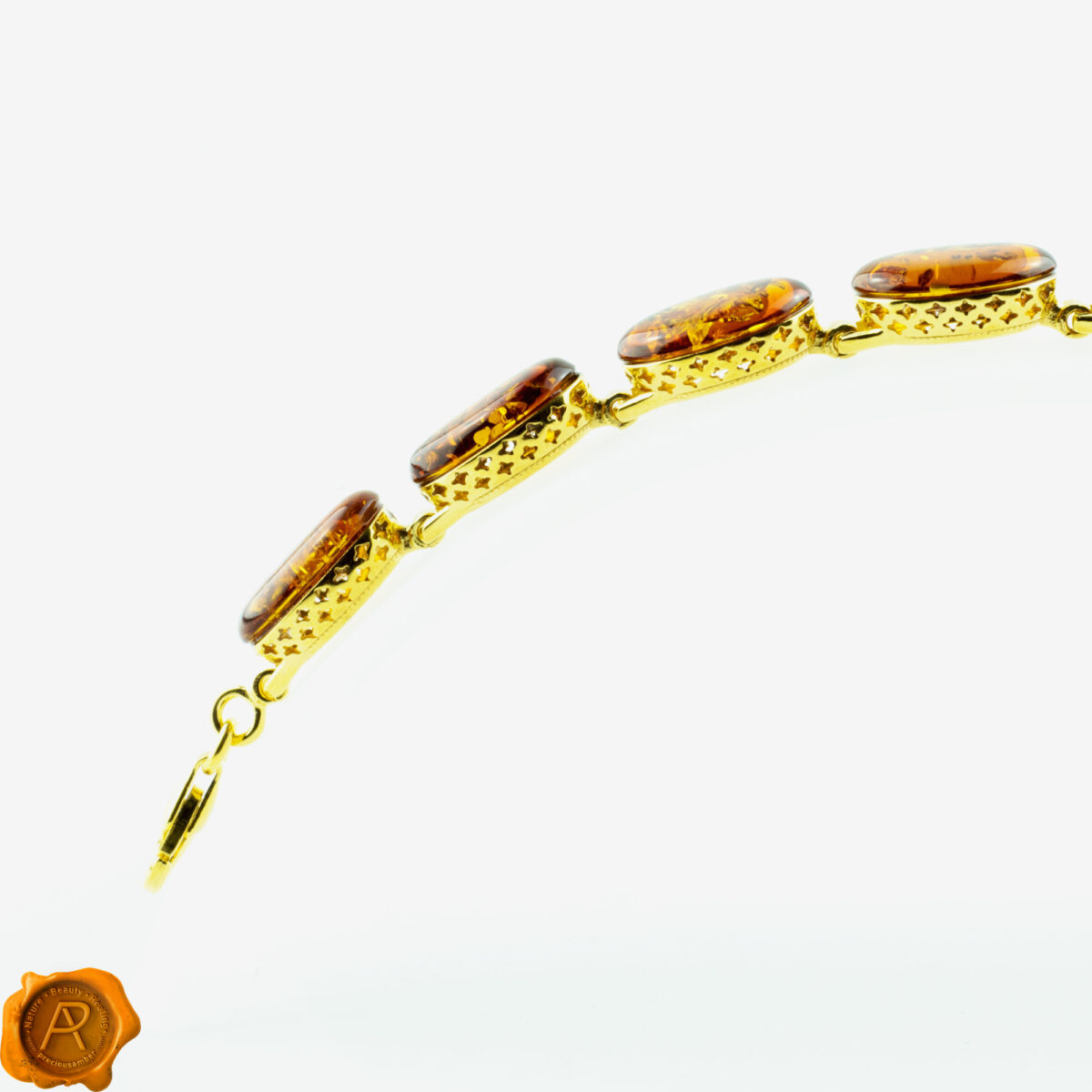 Cognac Amber Gold Bracelet - Image 2