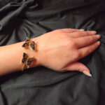 ADJUSTABLE Butterfly Natural Baltic Amber Gold Silver Bracelet Cuff Bangle Gift Women Girls, Small Large Butterfly Lover Charm Jewelry Gifts