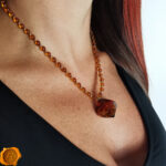 Amber Gold Pendant Necklace - Image 2