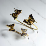 Butterfly Natural Baltic Amber Gold Silver Bracelet Cuff Bangle Gift Women Girls, Small Large Butterfly Lover Charm Jewelry Gifts