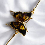 Baltic Amber Butterfly Gold Tie Bracelet Silver, Amber Butterfly Moth Charm Jewelry Gifts Adjustable Bracelets Butterfly Lover Gift