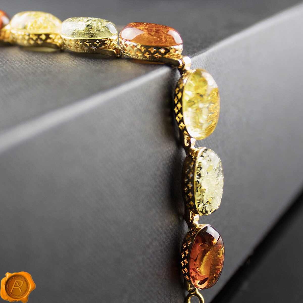 Multicolour Amber Gold Bracelet - Image 2