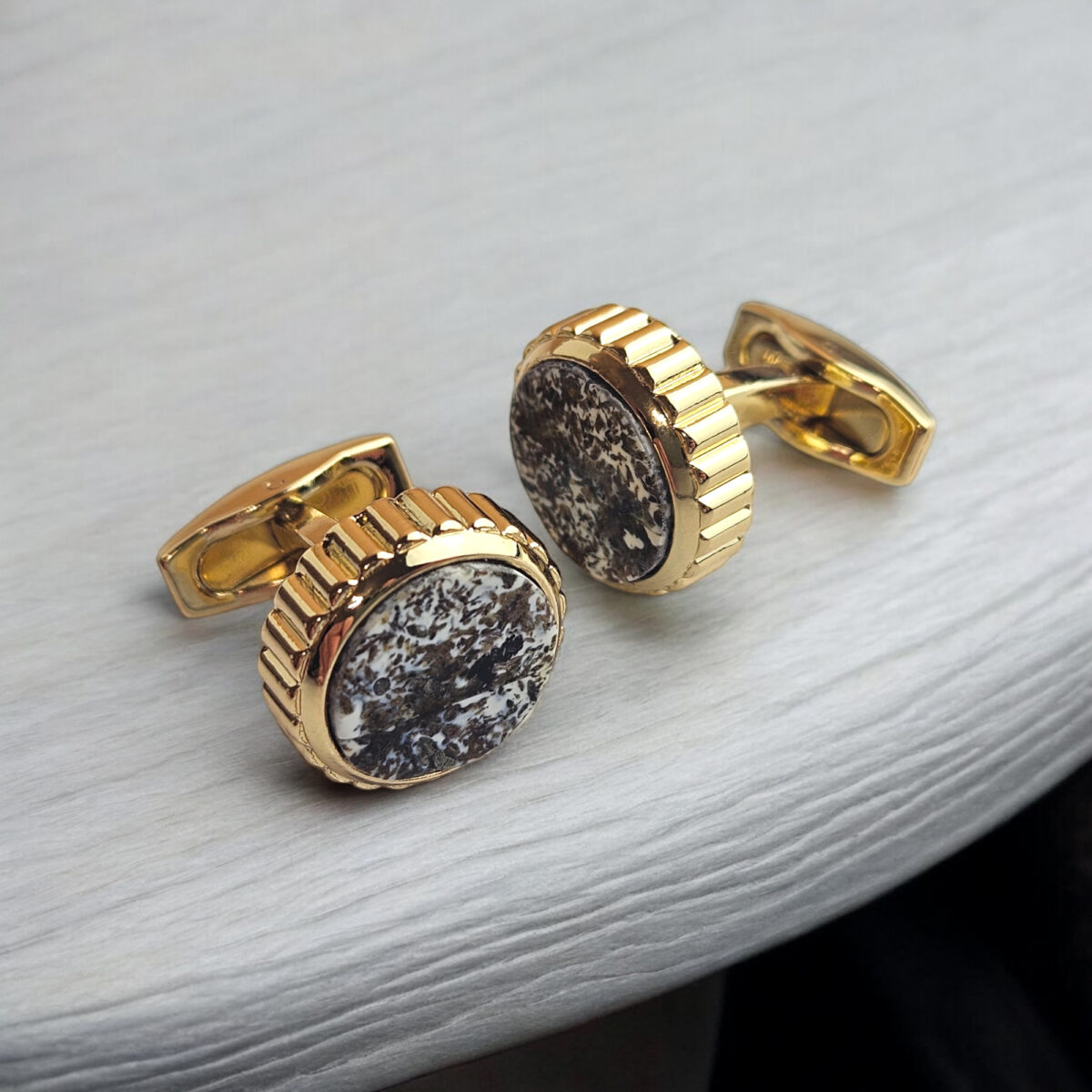 Rare Marble Amber Cufflinks - Image 2