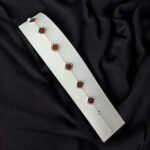 Four Leaf Clover Cherry Amber Silver Bracelet - Image 5