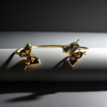 Carved Amber Butterfly Cuff Bracelet - Image 7