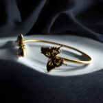 Carved Amber Butterfly Cuff Bracelet - Image 8
