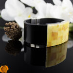Large Amber Leather Bracelet - Image 2