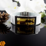 White Leather Amber Bracelet - Image 3